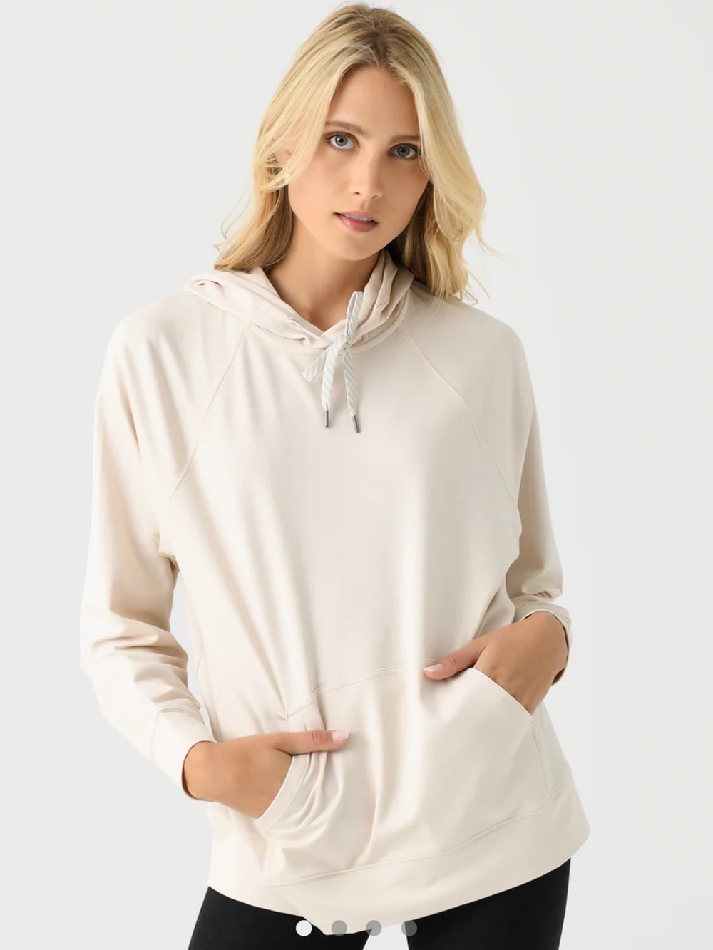NWOT Vuori Halo Oversized Hoodie XS milkweed heather beige - Picture 2 of 5